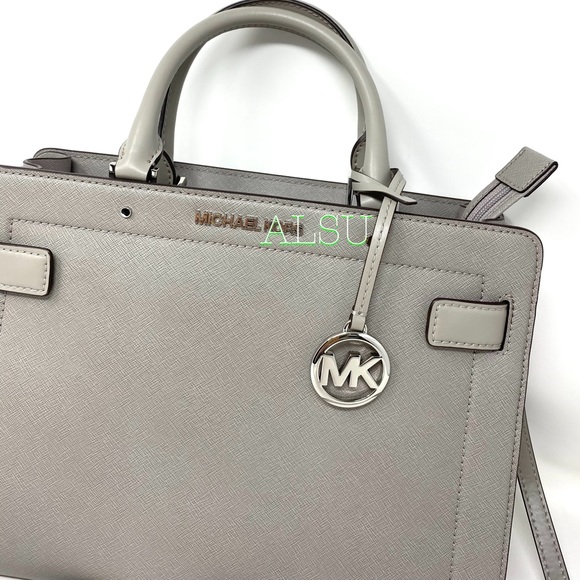 Michael Kors Rainer Medium Leather Satchel Grey - Picture 3 of 12